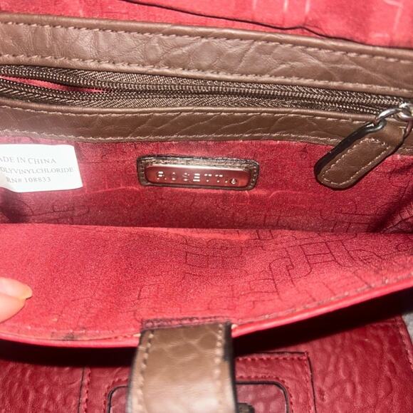 Red and Brown Rosetta Leather Crossbody Bag - Picture 9 of 12